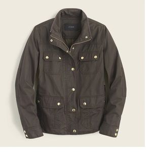 NWT J.Crew Downtown Field Military Utility Jacket mossy brown xxs